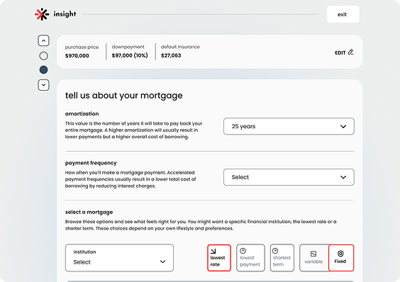 Insight user interface